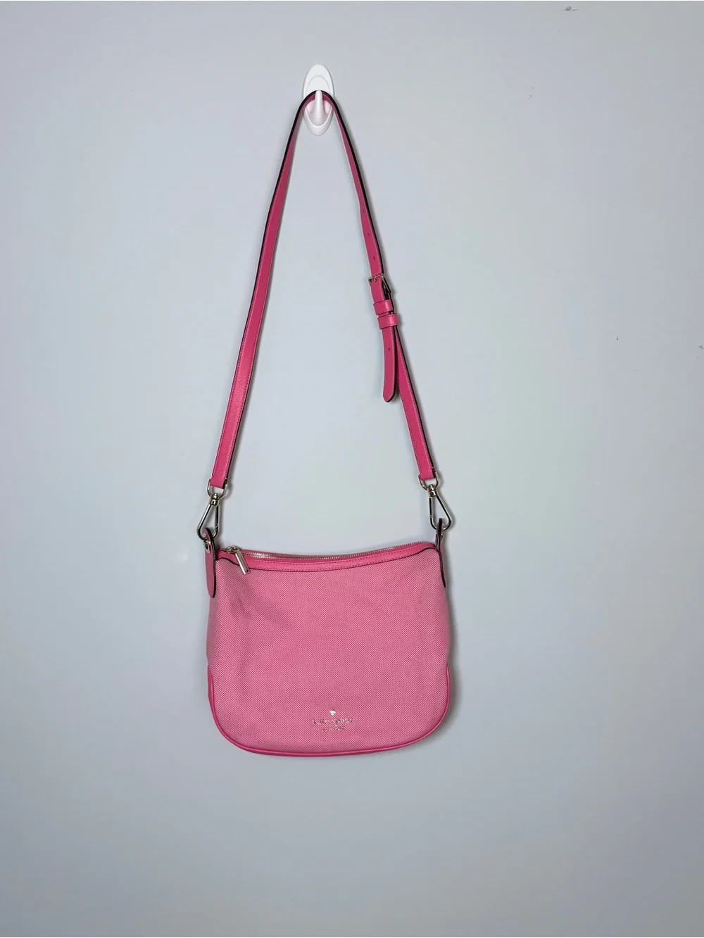 Kate Spade Pink Canvas Leather Trim Crossbody